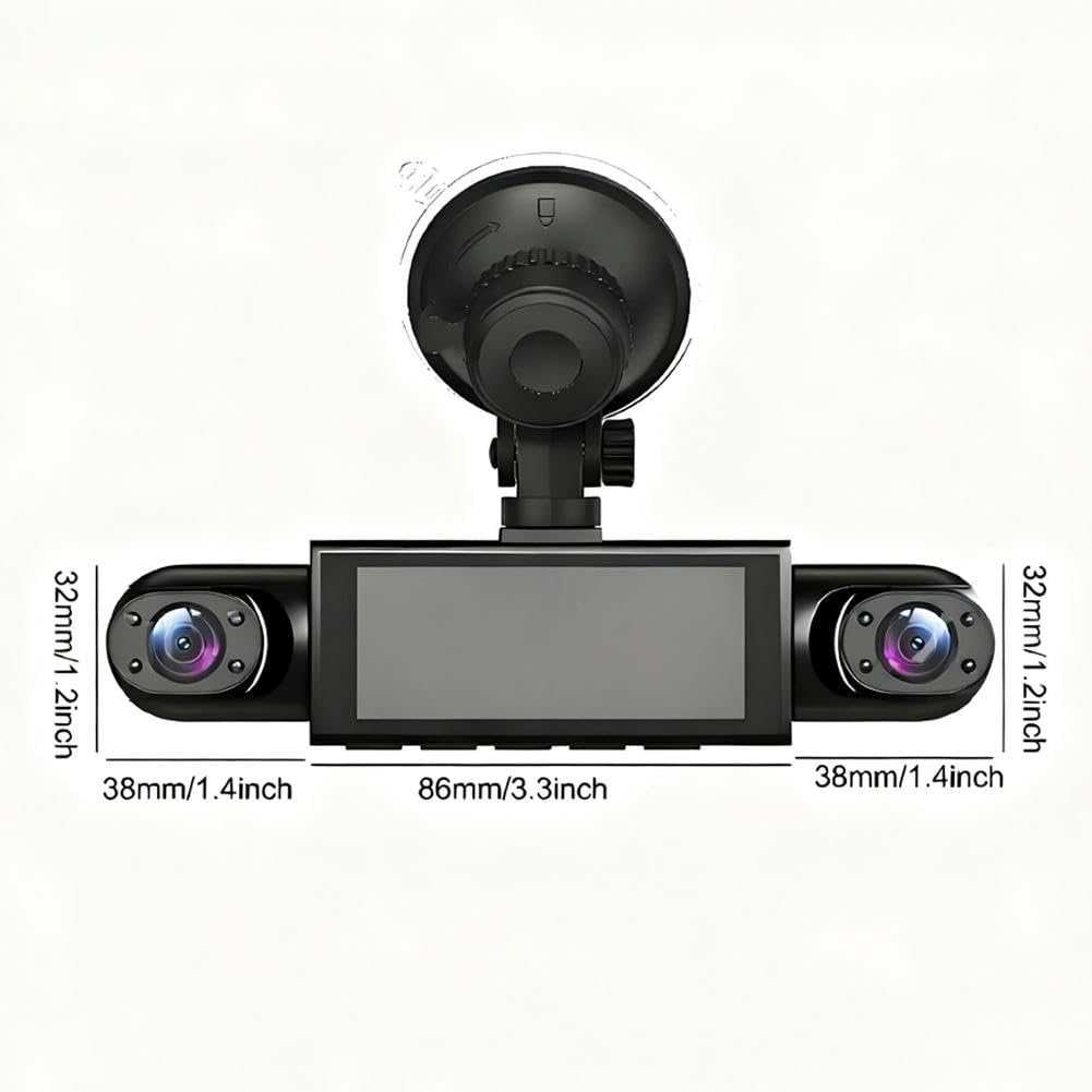 ๐4-Channel 1080P Dash Camera with Night Vision