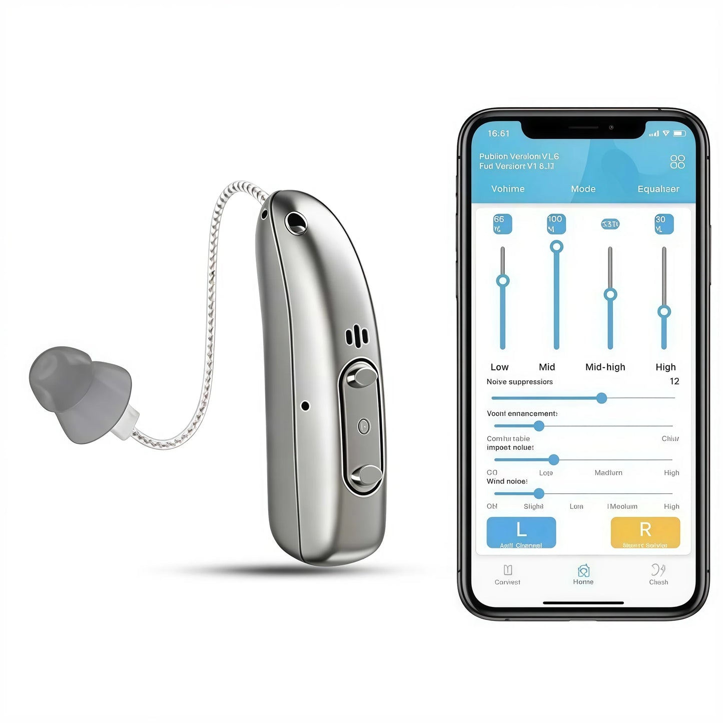 Cheeroll® Smart, Self-Fitting Bluetooth HearingAids (App Controlled)